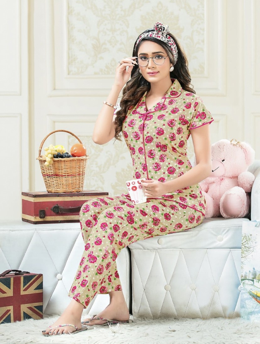 Women's Night Suit (Front Open)