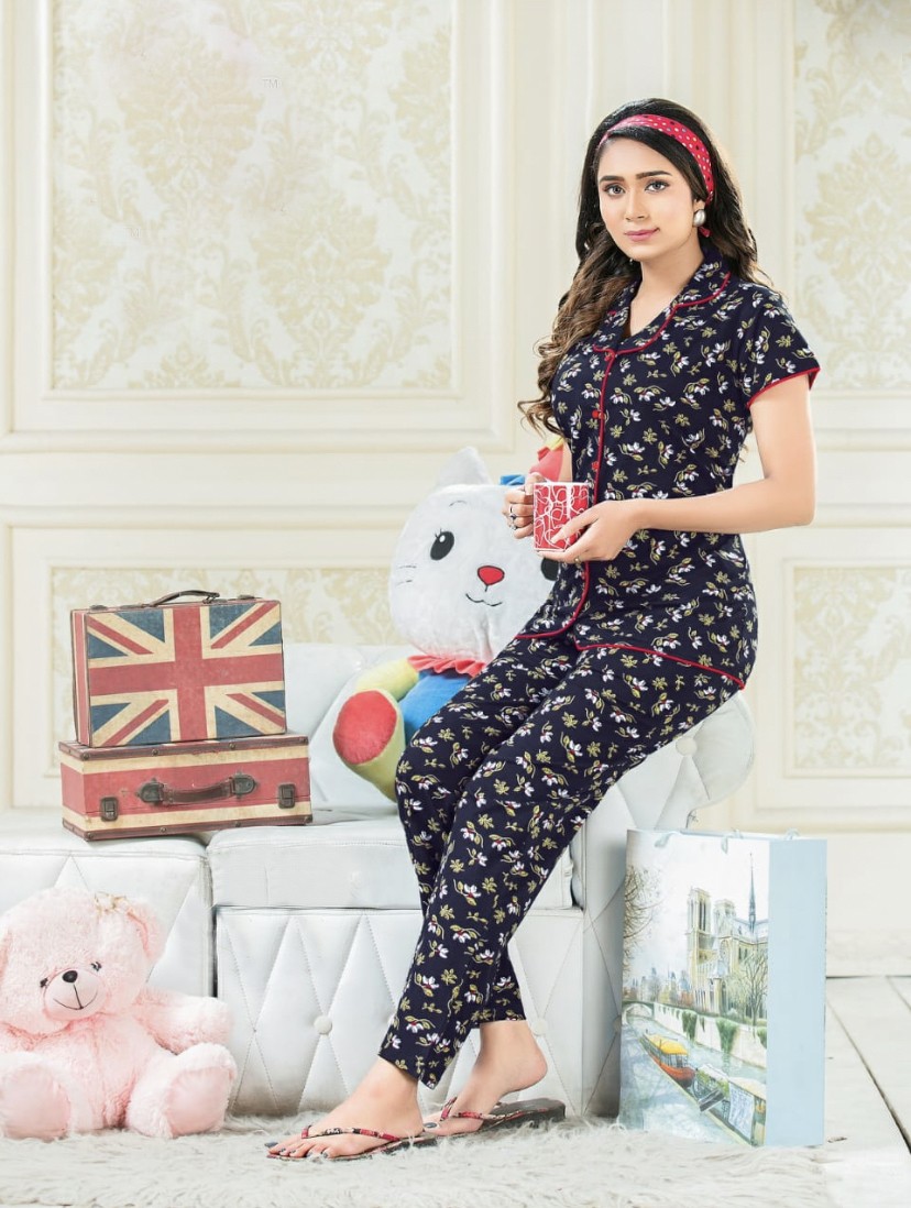 Women's Night Suit (Front Open)