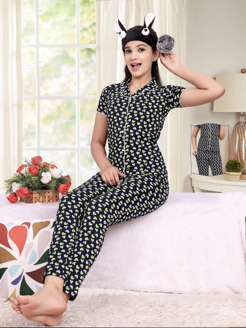 Girl's Night Suit (Front Open)