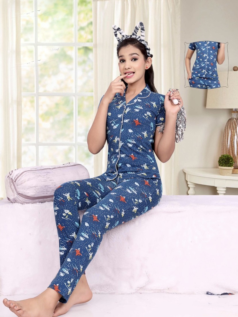 Girl's Night Suit (Front Open)