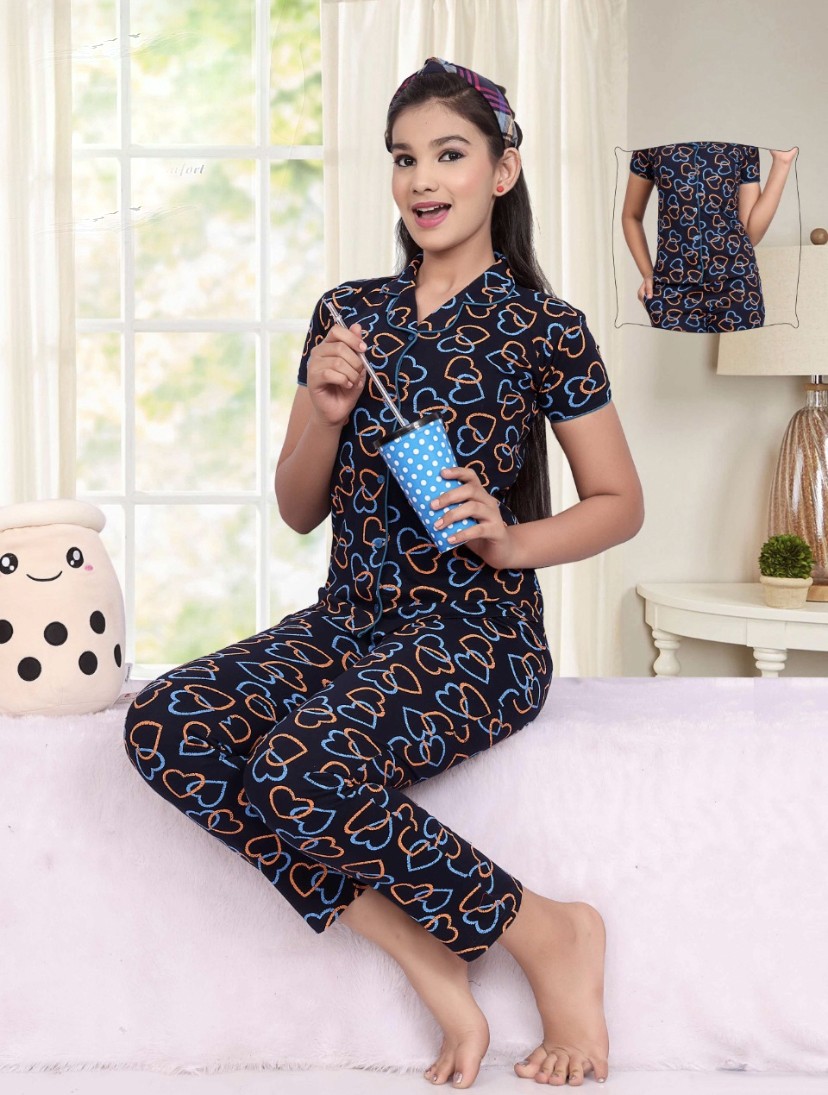 Girl's Night Suit (Front Open)